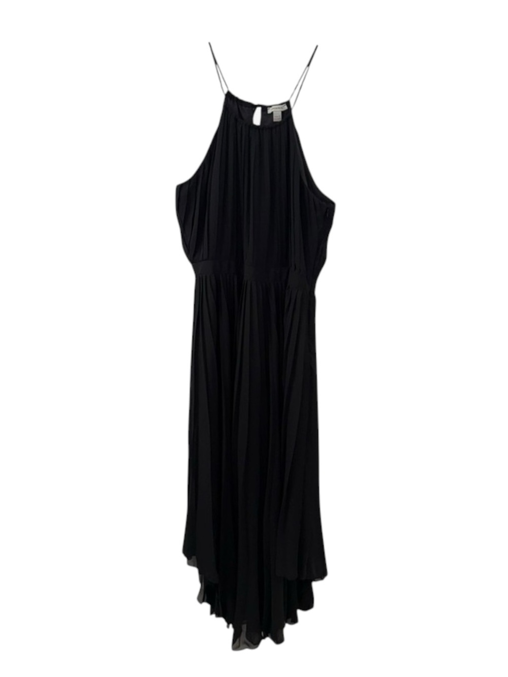 new Boston Proper 𖣴 Pleated Midi Handkerchief Hem Cocktail Dress 𖣴 Black 12 - Picture 13 of 16